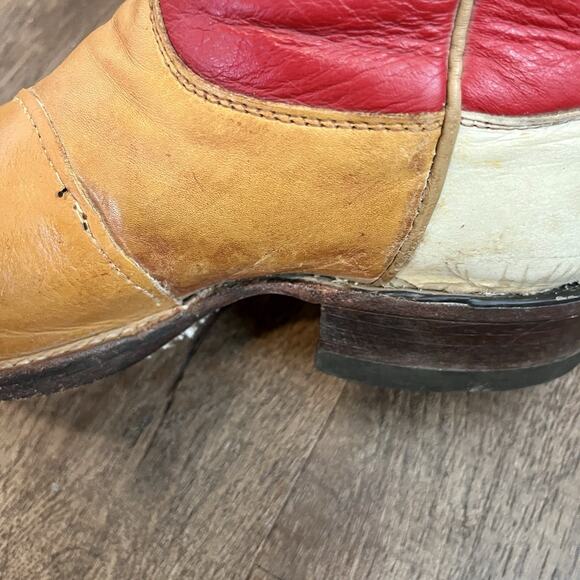 Vintage Justin Boots / Size 9/ Tricolored #5304 / Saddle Latigo/ 1998 main image 6